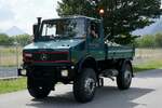 Ein Unimog von Gerber Transporte der am 28.6.24 zum Trucker Festival fährt in Bönigen.