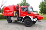 Feuerwehr Riedstadt Leeheim Mercedes Benz Unimog U5023 GW-L Kats mit den einzelnen Modulen am 18.08.24 beim Grillfest 