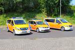 Feuerwehr Dietzenbach Mercedes Benz Vito KdoW (Florian Dietzenbach 4/10-1), MTW (Florian Dietzenbach 4/19-1) und VW Touran PKW (Florian Dietzenbach 4/16-19 am 20.07.24 bei einen Fototermin.