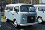 VW T 2 C, kein Oldtimer, Sondermodell  Last Edition  zur einstellung der Producktions in Brasilien, mit 1,4l Wassergekhltem Motor, 61 kw, gesehen auf einem Betriebshof.  April 2016