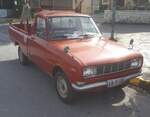 Diesem Mazda FA1200 Pickup aus dem Jahr 1972 sieht man sein hartes Arbeitsleben auf der griechischen Insel Corfu an.