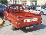 Heckansicht eines Mazda FA1200 Pickup aus dem Jahr 1972.