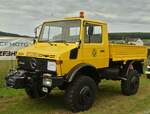 Mercedes Benz Unimog 1500, BJ 1978, 120 PS; gesehen beim Oldtimertreffen in Warken.21.07.2024