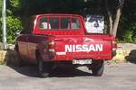 Heckansicht eines Nissan B120 Pickup. Acharavi/Corfu am 12.10.2024.