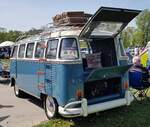 =VW T1 Samba, gesehen bei der Oldtimerveranstaltung in Frankenberg/Eder. Mai 2024