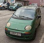 Daewoo Matiz in der Farbe Leaf Green. Foto: November, 2024.