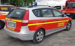 =Hyundai i30 der Feuerwehr BAD MERGENTHEIM, gesehen im Mai 2024 auf dem Besucherparkplatz der RettMobil