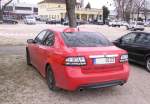 Saab 9-3, fotografiert in einem ffentlichen Parkplatz.