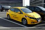 Nissan LEAF Mk2 der BVG, am Flughafen BER im Oktober 2021.