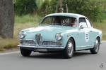 Ein Alfa Romeo Giulietta Sprint als Teilnehmer der ADAC Sunflower Rallye im August 2012.