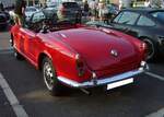 Heckansicht eines Alfa Romeo Giulietta Spider aus dem Jahr 1962.