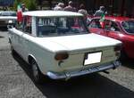 Heckansicht einer Fiat 1500 Limousine aus dem Jahr 1964.