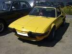 Fiat X 1/9, produziert von 1972 bis 1988. Das Modell X 1/9 basierte auf dem Fiat 128, war aber mit einem Mittelmotor bestückt. Hier wurde ein X 1/9 der ersten, auch A Serie genannt abgelichtet. Der quer eingebaute Vierzylinderreihenmotor hat einen Hubraum von 1290 cm³ und leistet in den Jahren von 1972 bis 1974 75 PS. In den Jahren von 1974 bis 1978 noch 73 PS. Oldtimertreffen an der  Alten Dreherei  in Mülheim an der Ruhr am 19.06.2021 und 20.06.2021. 