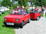 Ser Feger:  Vanessa Car Cabrio 650 (Fiat 126) mit kleinem Anhnger in Extrasonderanfertigung bei der Oldtimerauffahrt in Neukirchen/Vckla; 080706