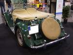 Heckansicht eines MG TD aus dem Jahr 1950. Essen Motor Show am 04.12.2024.