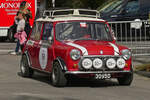 Morris Mini Cooper S, BJ 1970. kommt bei der Luxemburg Classic am Endziel in der Stadt Luxemburg an. 14.09.2024