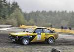 Nr.:1, Georg Berlandy/Ulrike Schmitt, Opel Kadett C GTE, auf einer Schotterpiste am Nürburgring, Rally Köln - Ahrweiler 12.11.2016