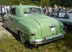 Heckansicht eines Plymouth Series P19 Coupe aus dem Jahr 1950. 10. Oldtimertreffen des AMC Duisburg am 25.08.2024 am LaPaDu Duisburg.