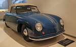 =Porsche 356 GLÄSER-Cabriolet, Bj. 1951, 1286 ccm, 44 PS, gesehen im Museum PROTOTYP in Hamburg, 09-2024. 