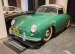 =Porsche 356 1500 S Cabrio USA DE LUXE, Bj. 1953, 1488 ccm, 70 PS, ausgestellt im Museum PROTOTYP im Hamburg, 09-2024. 