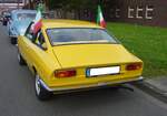 Heckansicht eines Moretti 128 Coupe. Oldtimer-Revival auf dem Gelände der Kokerei Zollverein in Essen am 28.07.2024.