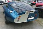 Heckansicht eines Shelby Cobra Daytona Coupe aus dem Jahr 1964.