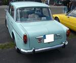 Heckansicht des Steyr Fiat 1100 D aus dem Jahr 1963. Heckansicht des Steyr Fiat 1100 D aus dem Jahr 1963.  Forza Italia  = Oldtimertreffen für italienische Fahrzeuge am 30.05.2024 an Mo´s Bikertreff in Krefeld.