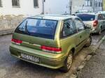 Rückansicht: Suzuki Swift Mk2 in der Farbe  Red Green , gesehen in November 2020.