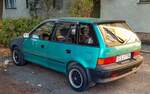 Rückansicht Suzuki Swift Mk2 Elegant Edition in Polynesian Green.