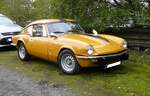 Triumph GT6 MK3 im Farbton mimosa yellow, gebaut von 1970 bis 1973.