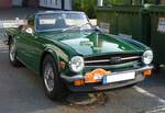 Triumph TR6 im Farbton emerald green, produziert in den Jahren von 1970 bis 1976.