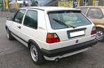 Heckansicht eines VW Golf 2 GT  Function . Oldtimertreffen an Mo´s Bikertreff in Krefeld am 09.02.2025.