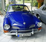 VW Karmann Ghia, Coupe, Baujahr 1969, 4-Zyl.Motor mit 50PS, Old-und Youngtimermuseum Bötzingen, Juni 2024