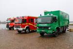 Landespolizei Rheinland Pfalz Mercedes Benz Atego GW-Tauchergruppe am 31.12.24 beim Silvesterschwimmen in Mainz