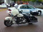 Bei dieser Harley Davidson FXR handelt es sich um ein ehemaliges Fahrzeug des LAPD. US-cartreffen Oberhausen am 23.07.2011.