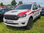 =Ford Ranger des DRK KV ROSTOCK im Dienst der Wasserrettung Warnemünde steht auf dem Parkgelände der Rettmobil 2024 in Fulda.