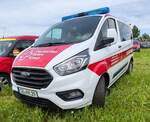 =Ford Transit des DRK KV GÖTTINGEN-NORTHEIM, gesehen im Mai 2024 auf dem Besucherparkplatz der RettMobil in Fulda