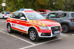 DRK Audi Q5 Kdow am 26.10.24 bei einer Katastrophenschutzübung in Gundernhausen im Landkreis Darmstadt Dieburg