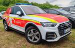 =Audi Q 3 der JOHANNITER RW STUTTGART, gesehen auf dem Parkplatzgelände der RettMobil 2024 in Fulda