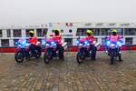 Die Johanniter Rheinhessen BMW Motorradstaffel am 31.12.24 beim Silvesterschwimmen in Mainz