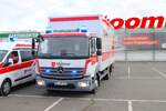 Malteser Darmstadt Dieburg Mercedes Benz Atego LKW (Johannes DaDi 16/64-7) am 06.10.24 bei einer MOT Marsch Übung in Dieburg