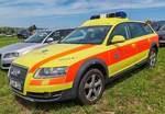 =Audi als Org.-Leiterfahrzeug vom Rettungsdienst WITTMUND steht auf dem Parkgelände der Rettmobil 2024 in Fulda