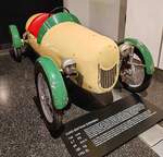 =Cuno Bistram Eigenbau Bj. 1954, 146 ccm, 6,7 PS, 60 km/h, gesehen im Museum PROTOTYP in Hamburg, 09-2024. Dieser  Rennwagen  hatte eine Straßenzulassung und konnte ausgeliehen werden.