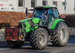 =Deutz-Fahr 6185 ist Teilnehmer an einer der vielen bundesweiten Bauerndemos im Januar 2024