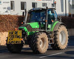 =Deutz - Fahr ist unterwegs in Fulda bei einer der vielen bundesweiten Bauerndemos im Januar 2024