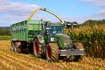 LU Schmidt Ronneburg Fendt Varo 724 am 15.09.24 beim Mais Häckseln in der Nähe von Mittel Gründau