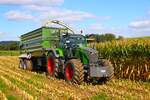 Fendt Vario 728 am 15.09.24 beim Mais Häckseln in der Nähe von Mittel Gründau