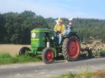 Deutz D 15 unterwegs zur Kartoffelernte, im Herbst 2006, gesehen in 36100 Petersberg-Marbach