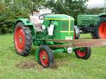 Deutz F1L514/51, 15 PS, Bj. 1951, steht bereit zum Drescheinsatz anl. der Oldtimerausstellung in Angersbach, September 2011