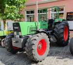 =Fendt Favorit 610, steht auf der Ausstellungsfläche beim Hünfelder Stadtfest im August 2024